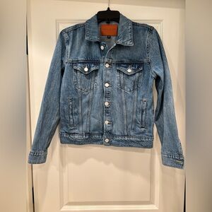 Lucky Brand Tomboy Trucker Denim Jacket Womens M Medium Wash Blue Cotton